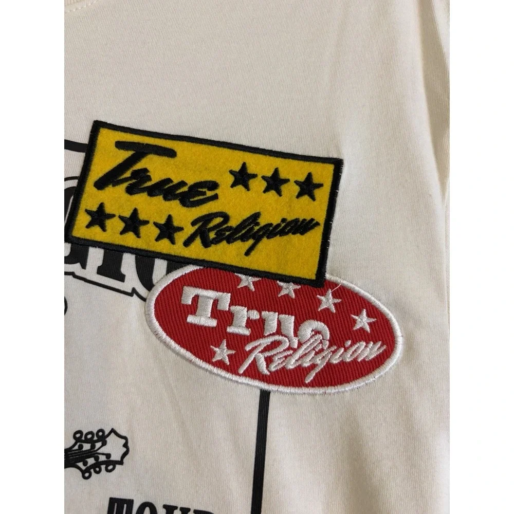 True Religion T-shirt Men's Color White Size M (NEW ORIGINAL WITH TAGS) Patches